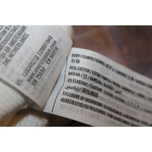 Women's Abercrombie & Fitch Soft A&F Rib White Knit Crop Top Tank Top Size Small - Picture 4 of 5